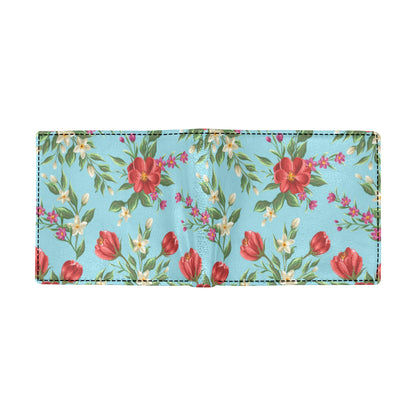 Summer Floral Pattern Print Design SF011 Men's ID Card Wallet