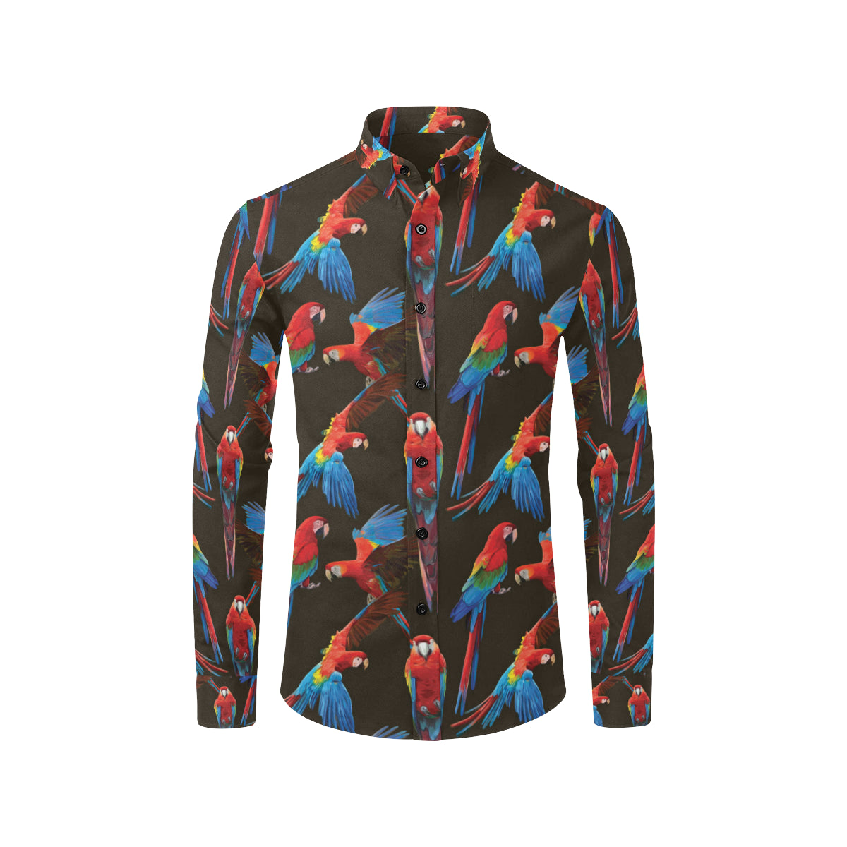 Macaw Pattern Print Design 04 Men's Long Sleeve Shirt