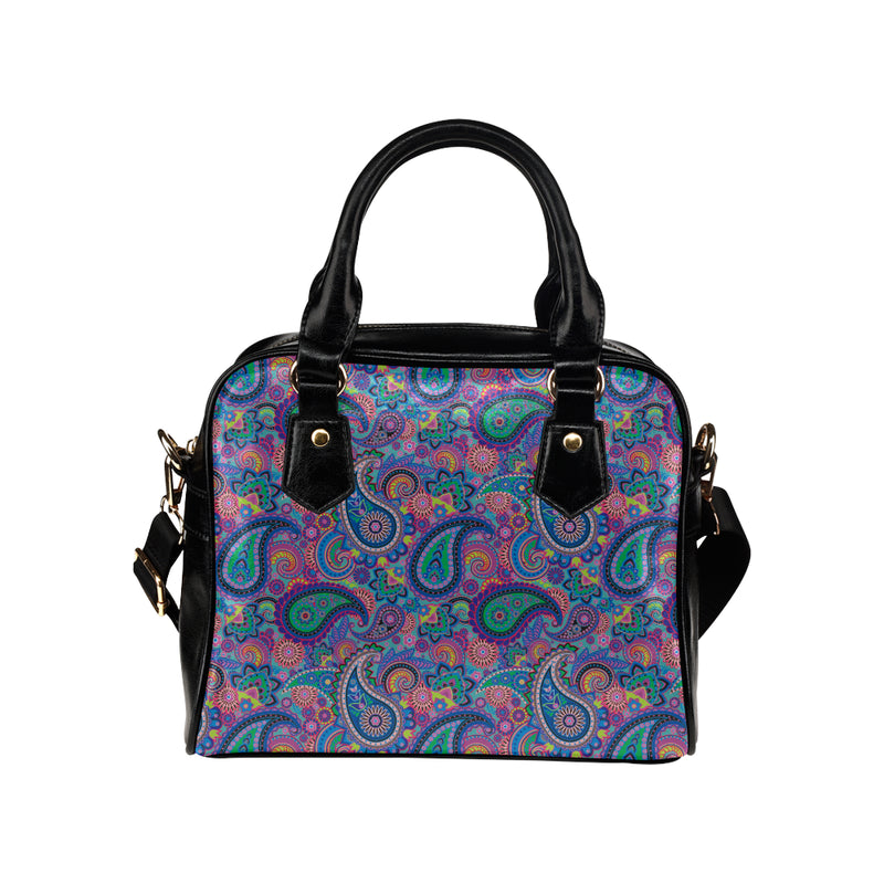 Paisley Colorful Pattern Print Design A02 Shoulder Handbag