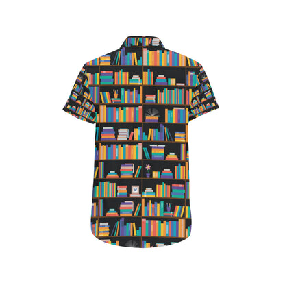 Book Pattern Print Design 05 Men's Short Sleeve Button Up Shirt