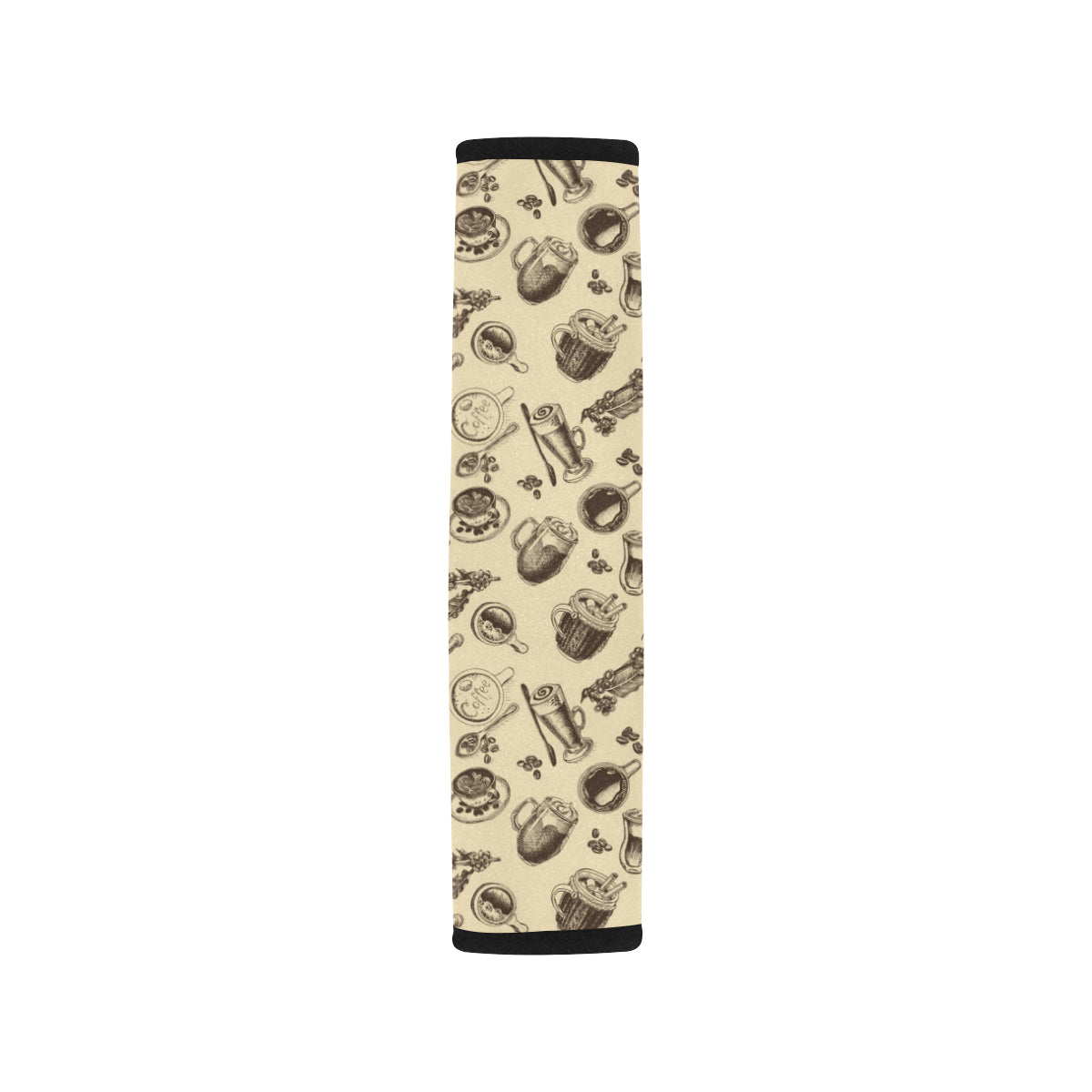 Coffee Pattern Print Design 05 Car Seat Belt Cover