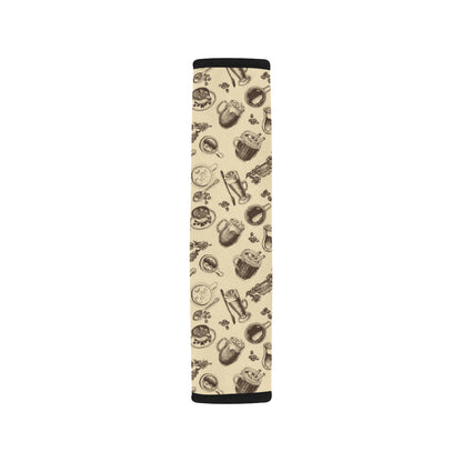 Coffee Pattern Print Design 05 Car Seat Belt Cover