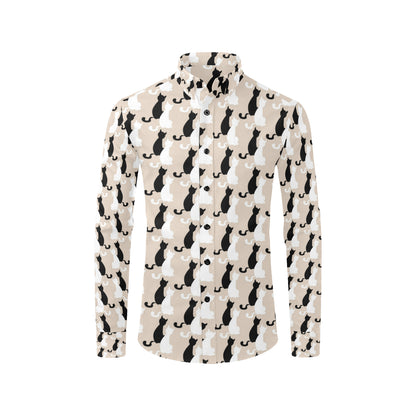 Cat Pattern Print Design 04 Men's Long Sleeve Shirt