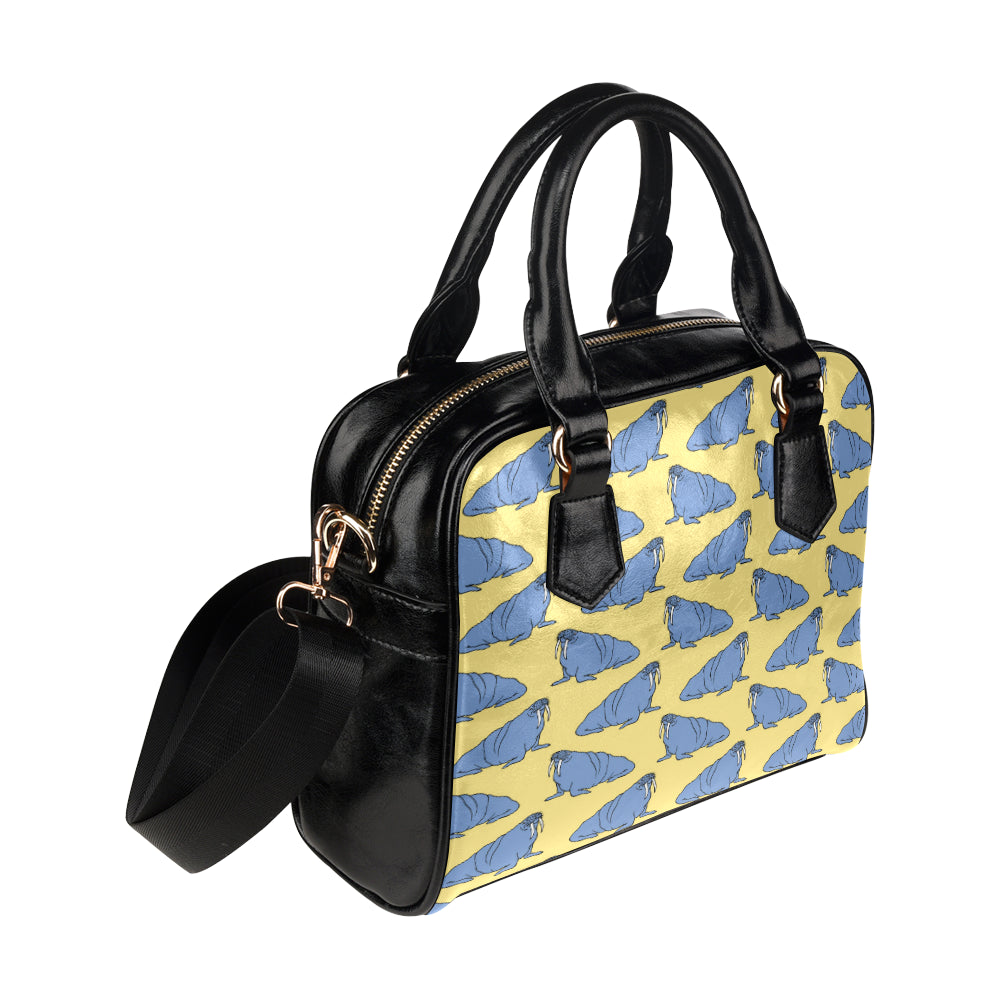 Walrus Pattern Print Design 02 Shoulder Handbag
