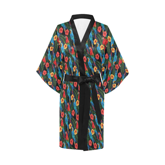 Parrot Pattern Print Design A01 Women's Short Kimono