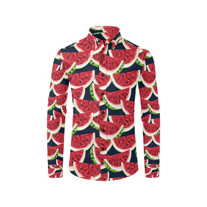 Watermelon Pattern Print Design WM011 Men's Long Sleeve Shirt