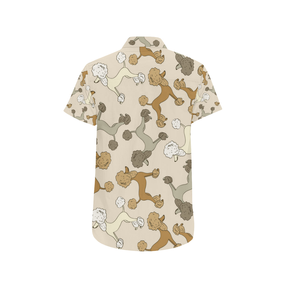 Poodle Pattern Print Design A01 Men's Short Sleeve Button Up Shirt