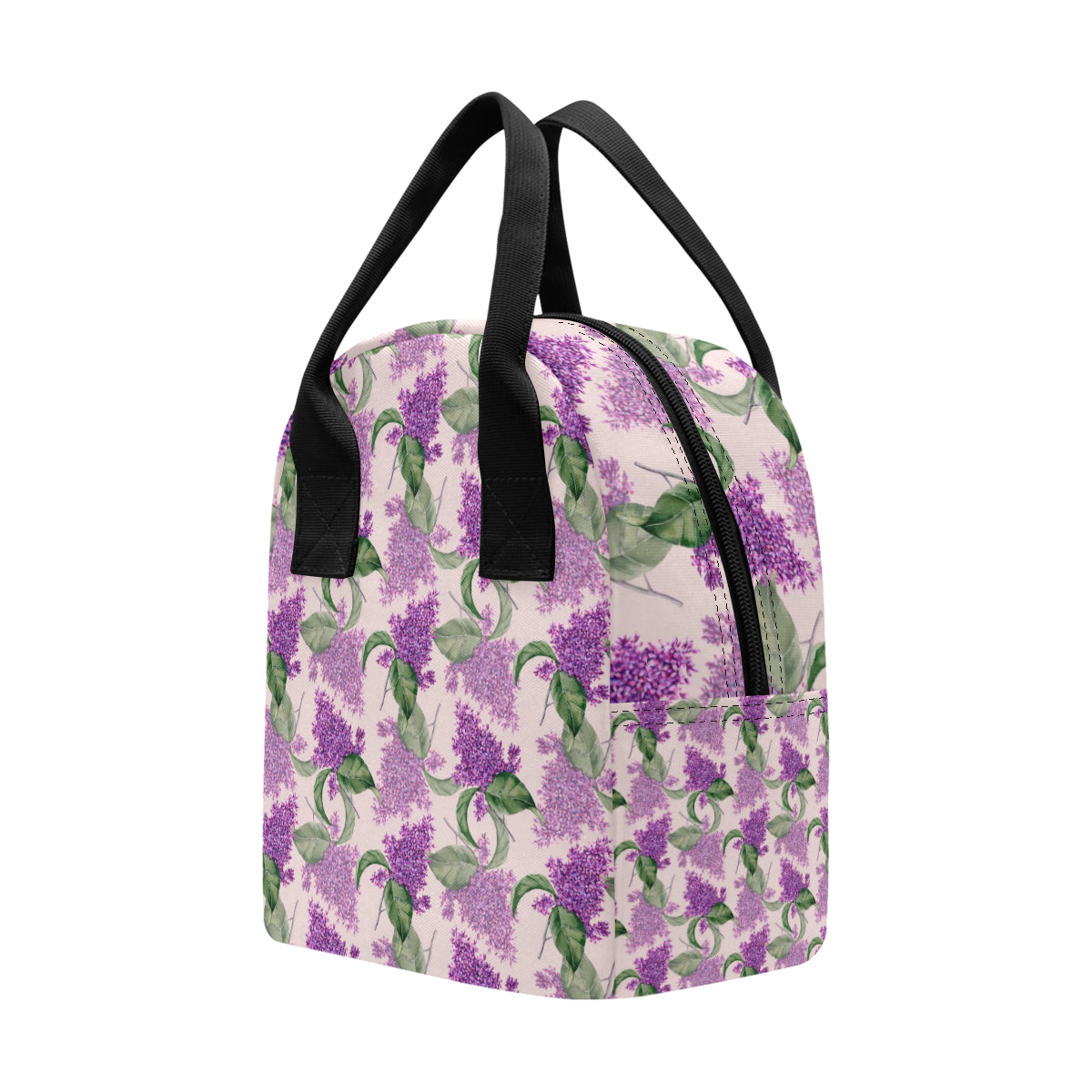 Lilac Pattern Print Design LI02 Insulated Lunch Bag