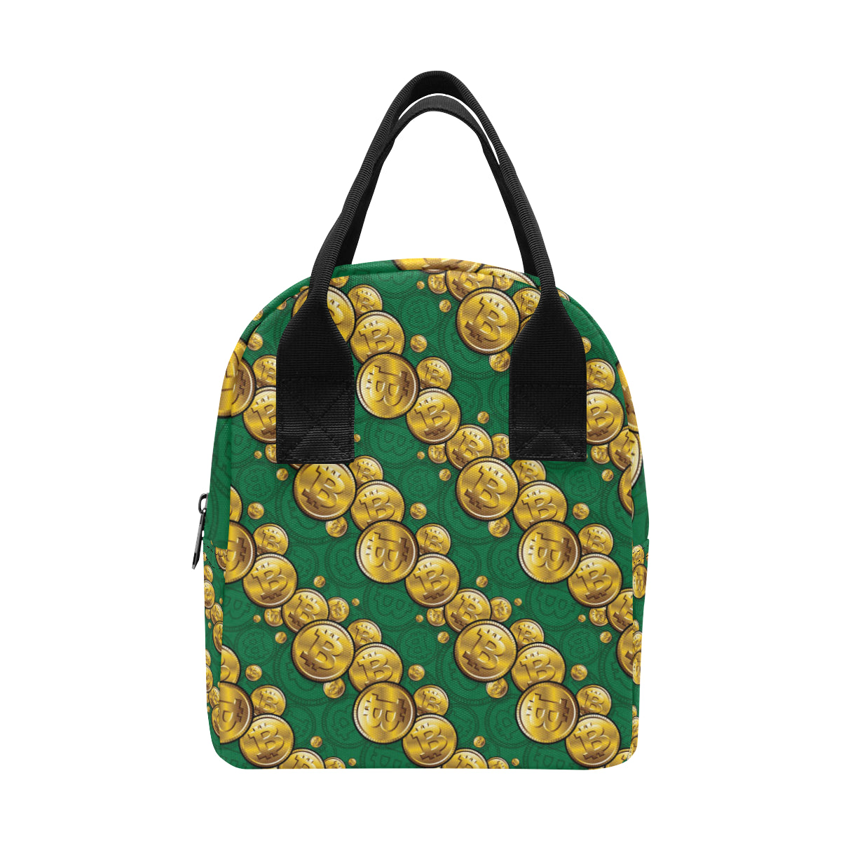 Bitcoin Pattern Print Design DO02 Insulated Lunch Bag