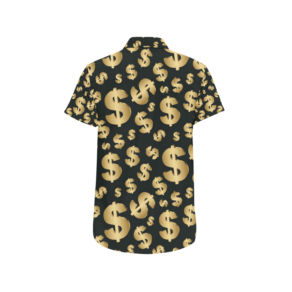 Dollar Pattern Print Design DO04 Men's Short Sleeve Button Up Shirt