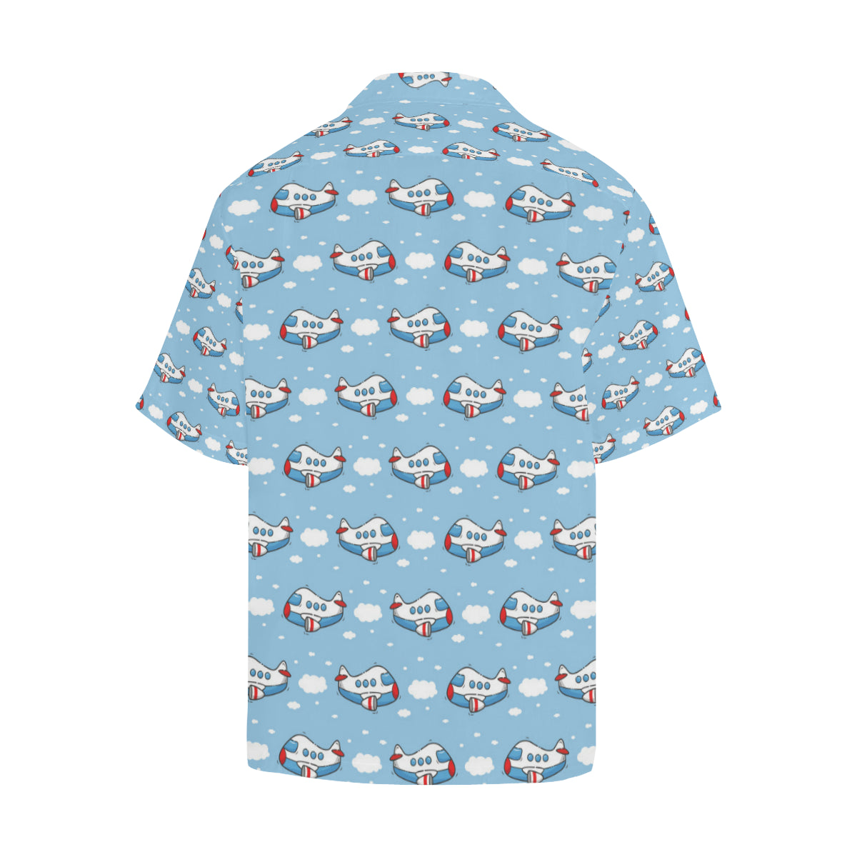 Airplane Cartoon Pattern Print Design 07 Men's Hawaiian Shirt