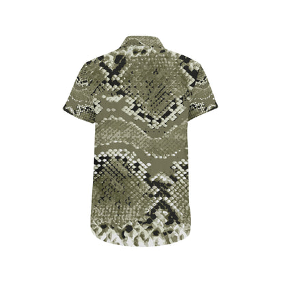Python Pattern Print Design A04 Men's Short Sleeve Button Up Shirt