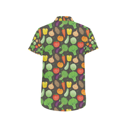 Vegan Funny Themed Design Print Men's Short Sleeve Button Up Shirt