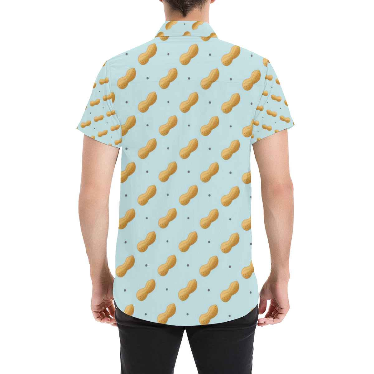 Peanut Pattern Print Design A03 Men's Short Sleeve Button Up Shirt
