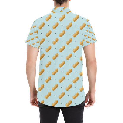 Peanut Pattern Print Design A03 Men's Short Sleeve Button Up Shirt