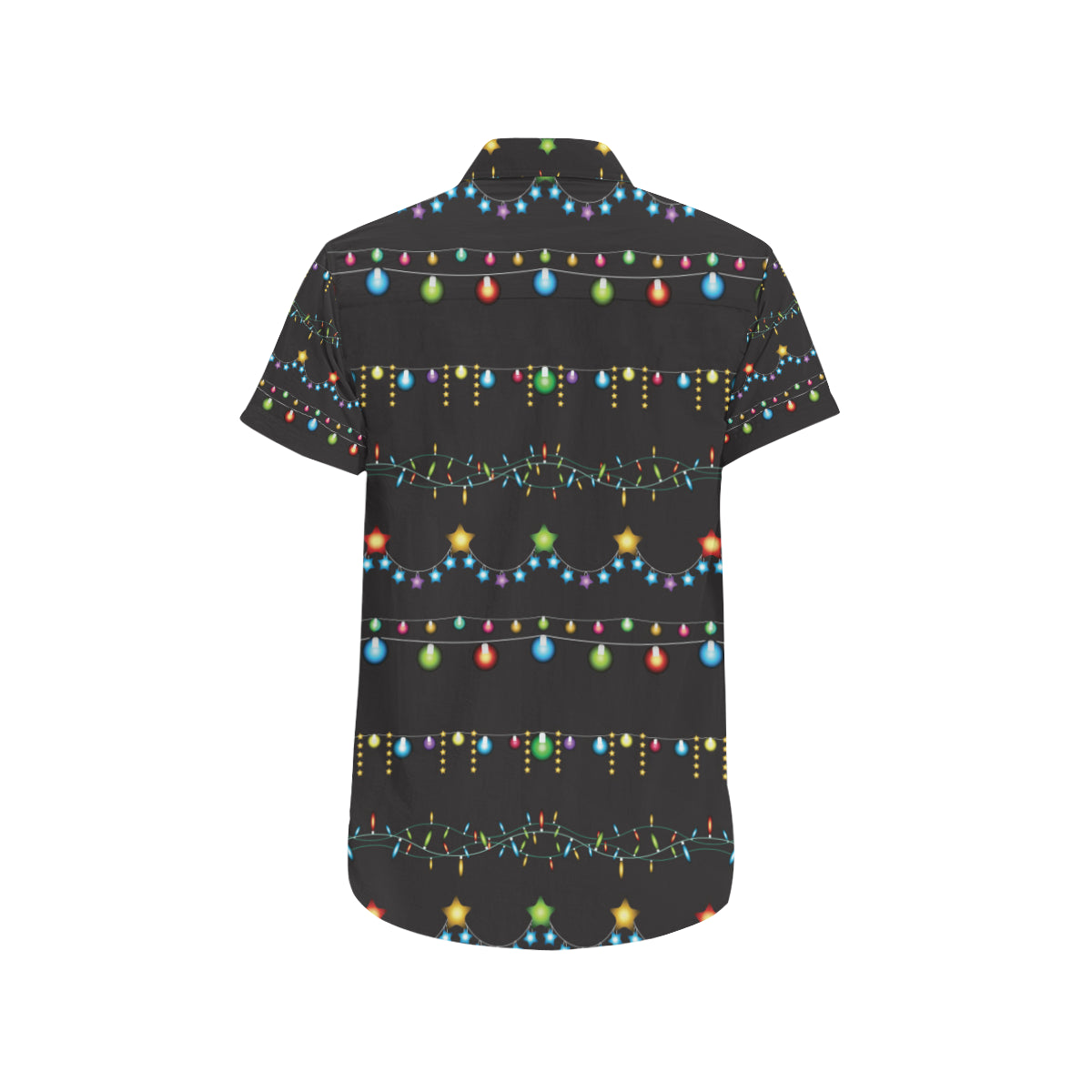 Christmas Light Pattern Print Design 01 Men's Short Sleeve Button Up Shirt