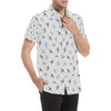 Swallow Bird Pattern Print Design 04 Men's Short Sleeve Button Up Shirt