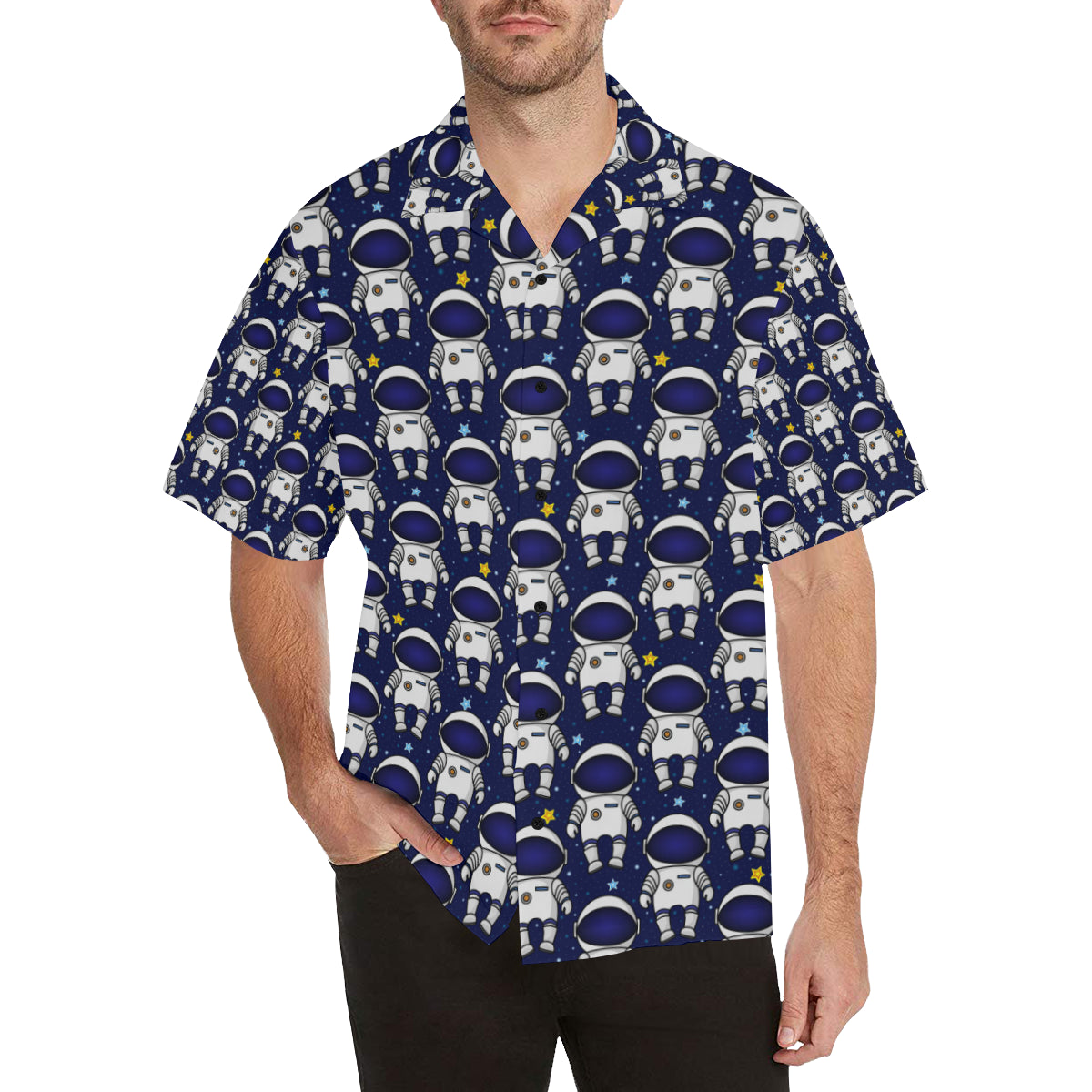 Astronaut Pattern Print Design 01 Men's Hawaiian Shirt