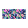 Neon Hibiscus Pattern Print Design HB016 Men's ID Card Wallet