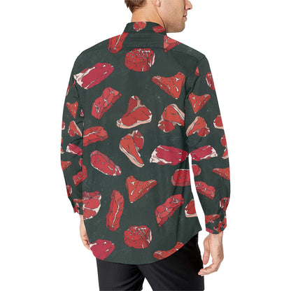 Meat Pattern Print Design 01 Men's Long Sleeve Shirt