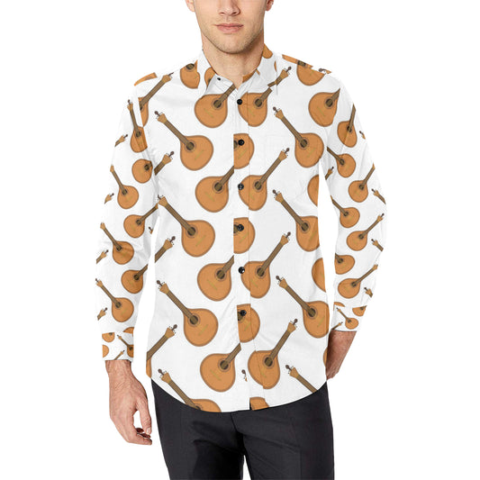 Mandolin Pattern Print Design 01 Men's Long Sleeve Shirt