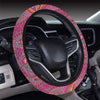 Boho Pattern Print Design 02 Steering Wheel Cover with Elastic Edge