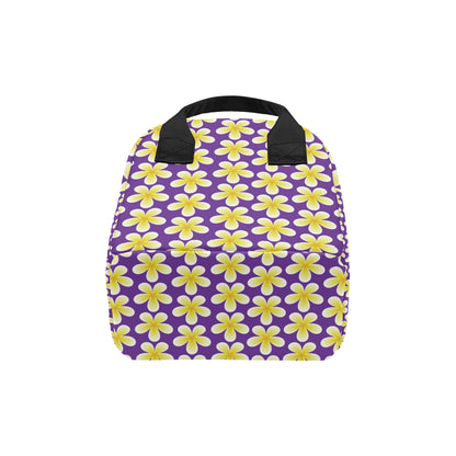 Yellow Plumeria Pattern Print Design PM05 Insulated Lunch Bag