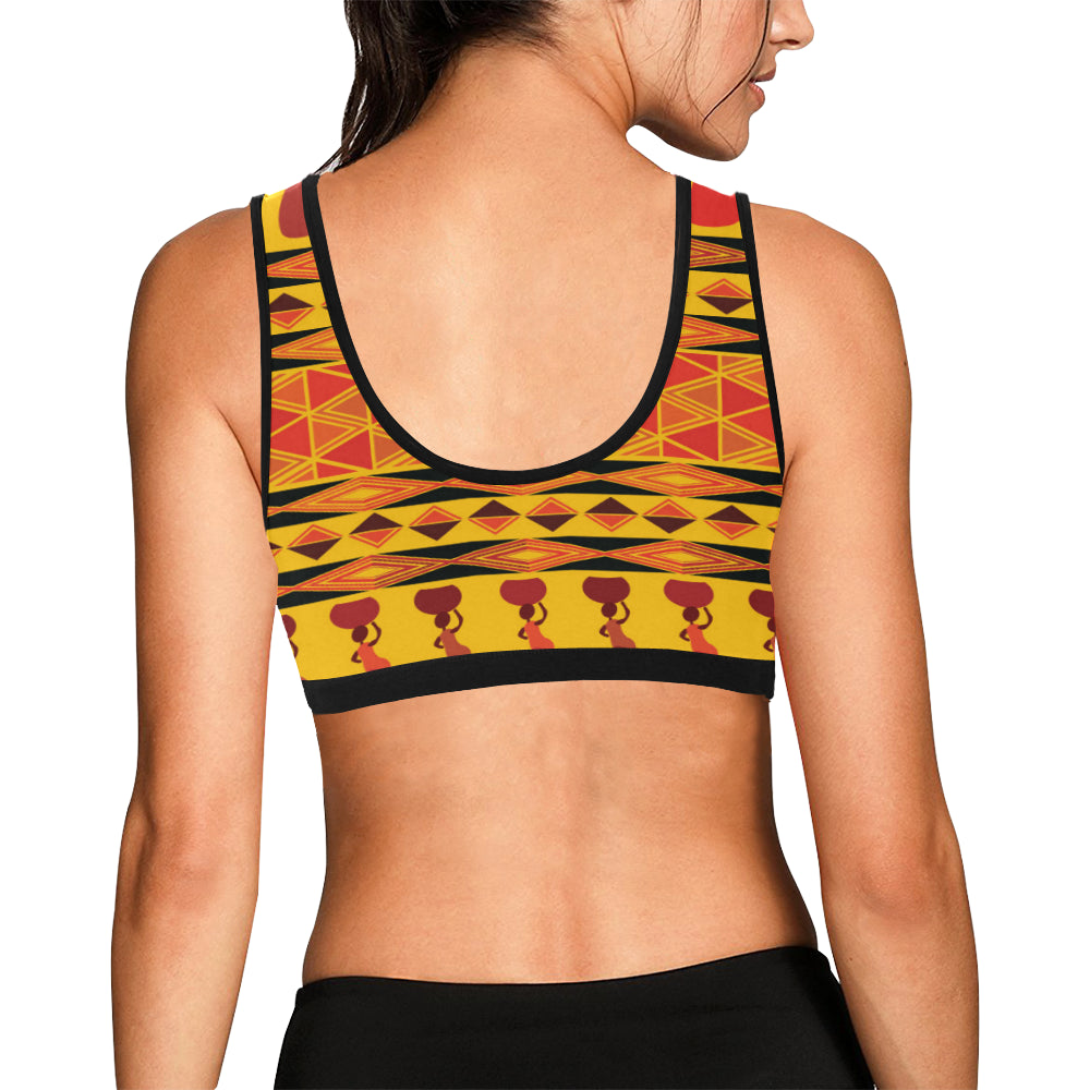 African Pattern Print Design 01 Sports Bra
