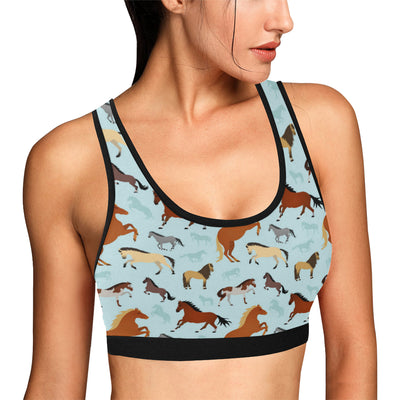 Horse Cute Themed Pattern Print Sports Bra