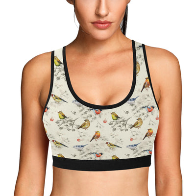 Bird Watercolor Design Pattern Sports Bra