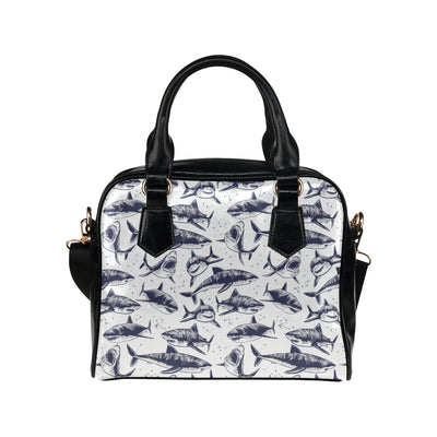 Great White Shark Pattern Print Design 02 Shoulder Handbag