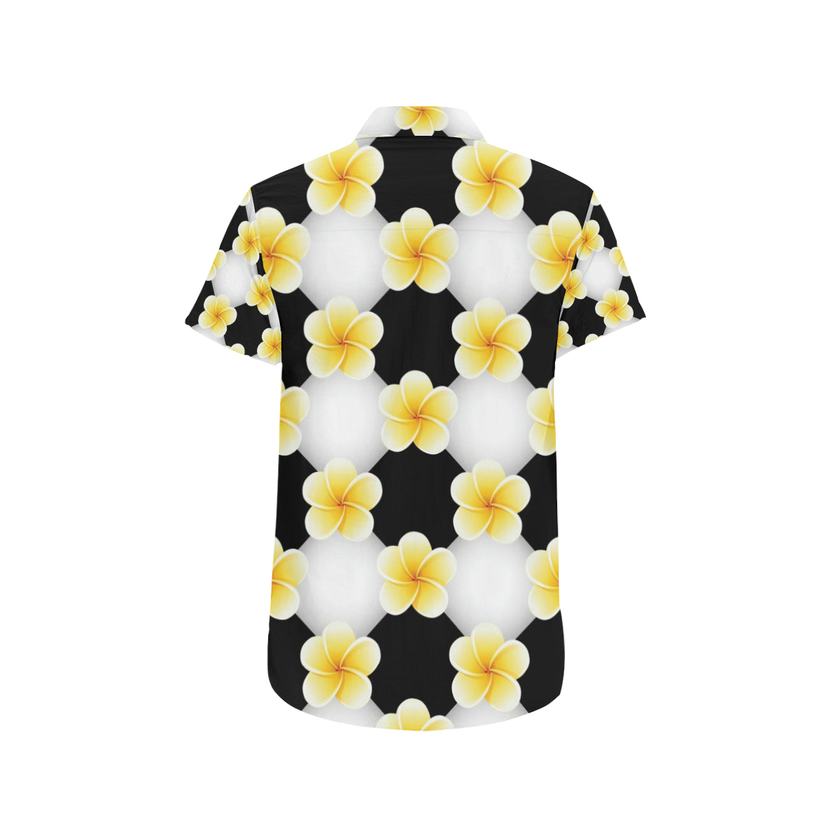 Plumeria Pattern Print Design A04 Men's Short Sleeve Button Up Shirt