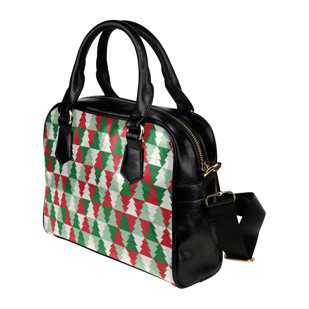 Christmas Tree Pattern Print Design 01 Shoulder Handbag