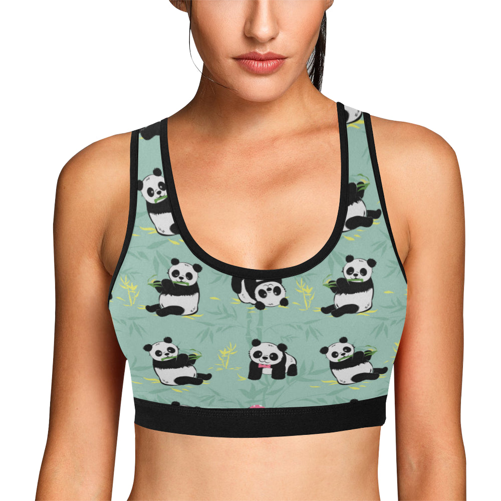 Panda Pattern Print Design A05 Sports Bra