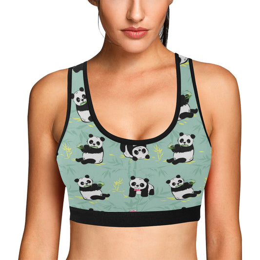 Panda Pattern Print Design A05 Sports Bra