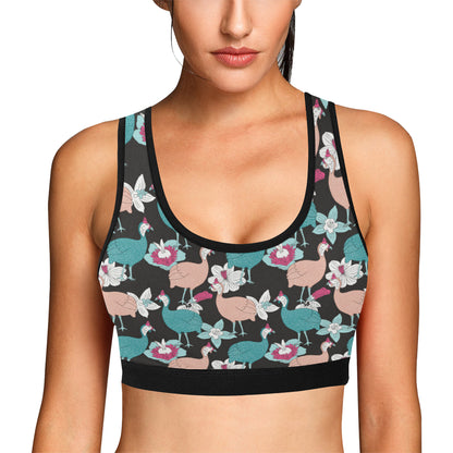 Guinea Fowl Pattern Print Design 03 Sports Bra