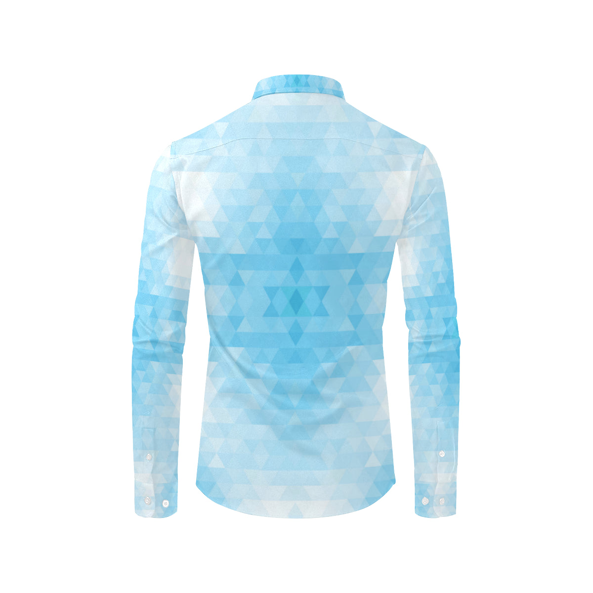 Geometric Blue Pattern Print Design 01 Men's Long Sleeve Shirt