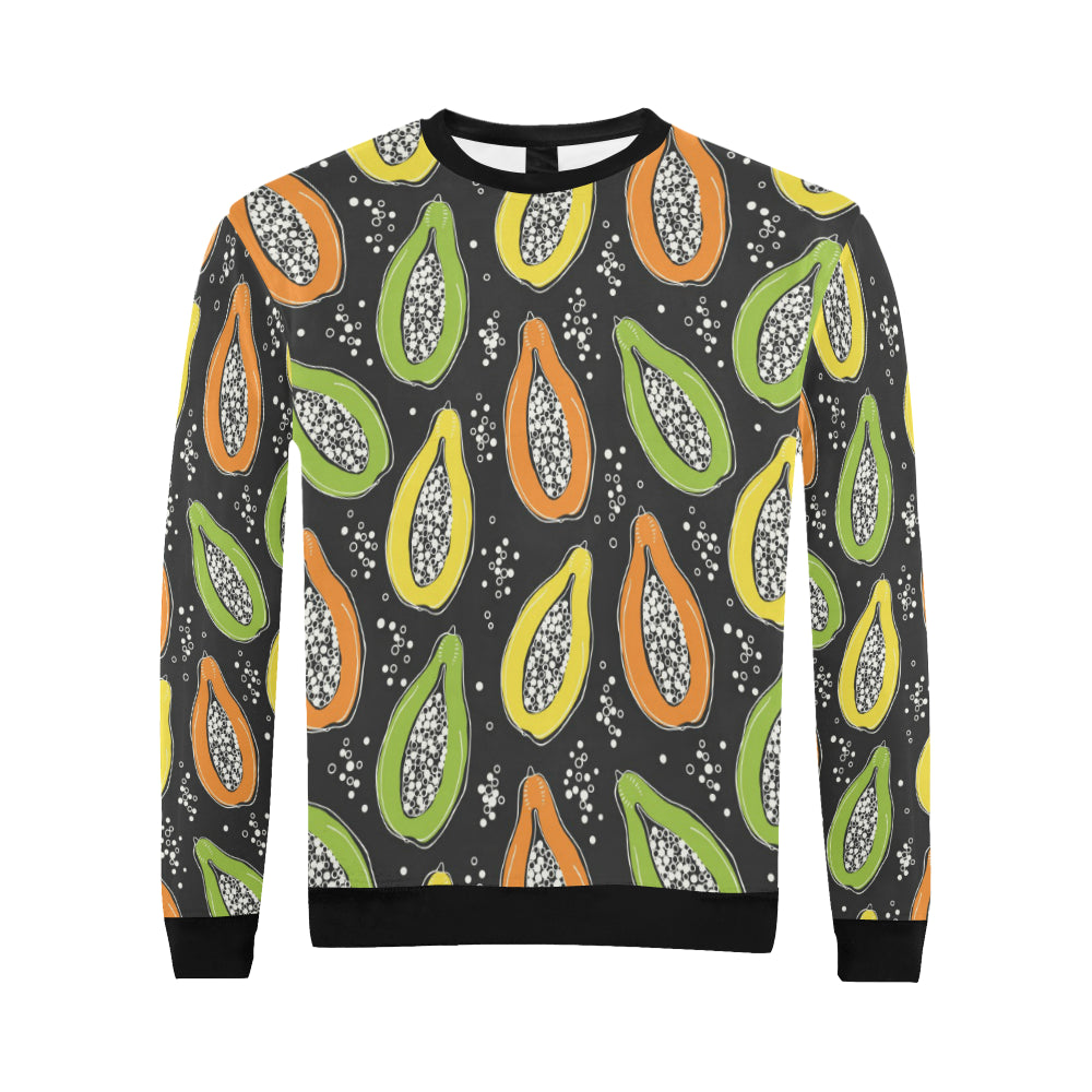 Papaya Pattern Print Design PP05 Men Long Sleeve Sweatshirt