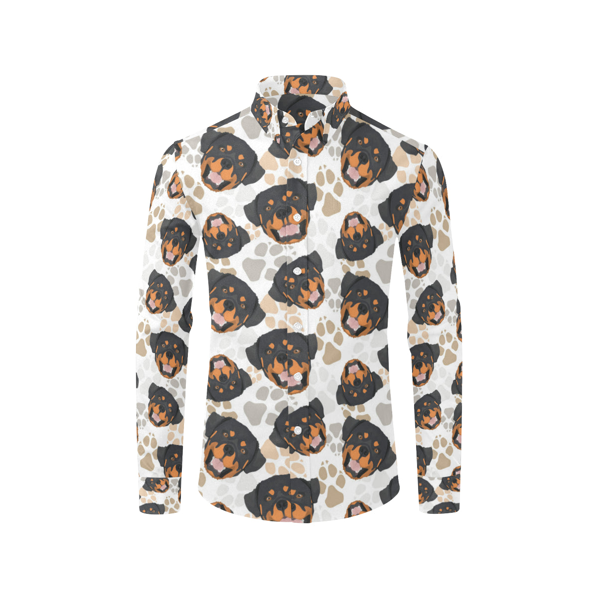 Rottweiler Pattern Print Design A03 Men's Long Sleeve Shirt
