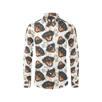 Rottweiler Pattern Print Design A03 Men's Long Sleeve Shirt