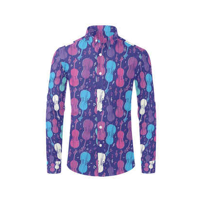 Cello Pattern Print Design 01 Men's Long Sleeve Shirt