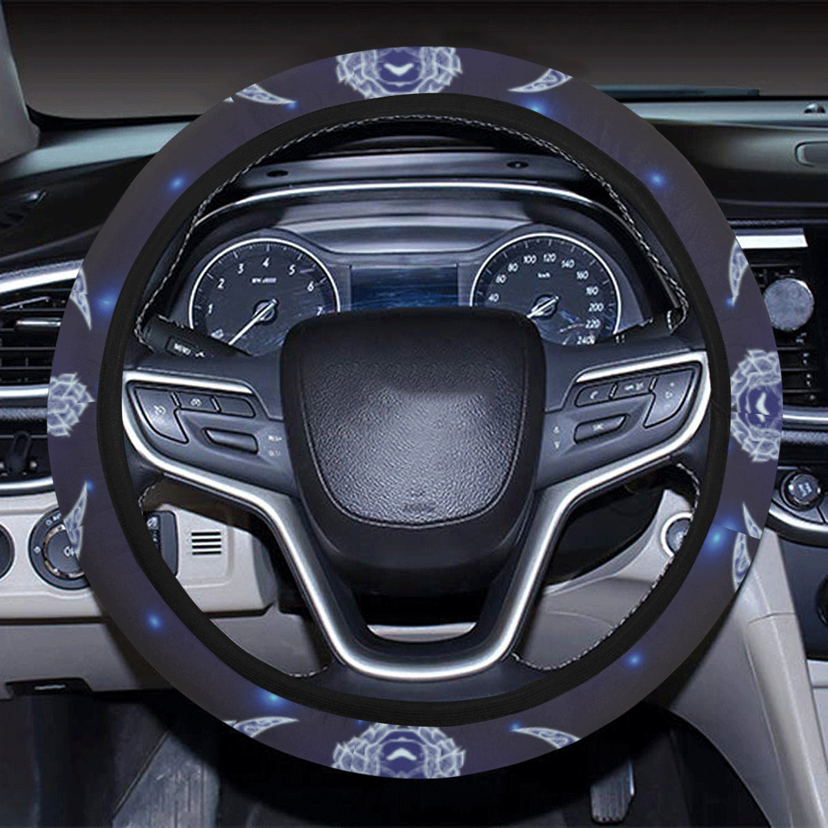 Aries Zodiac Pattern Print Design 01 Steering Wheel Cover with Elastic Edge