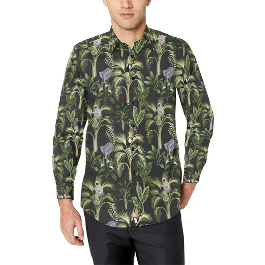 Rainforest Pattern Print Design RF05 Men's Long Sleeve Shirt