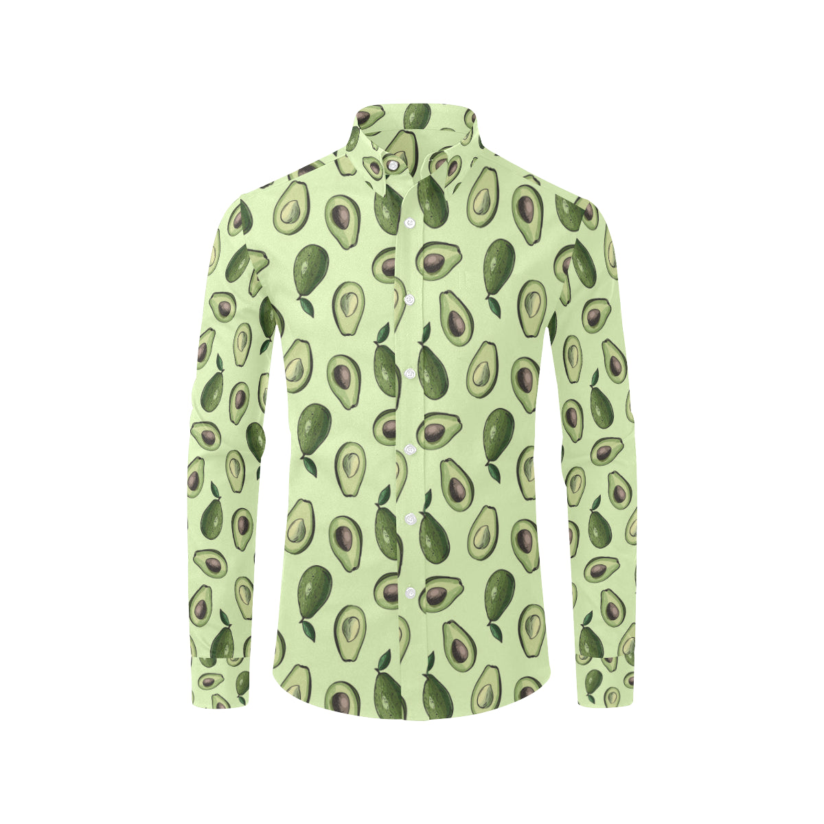 Avocado Pattern Print Design 02 Men's Long Sleeve Shirt