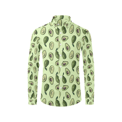Avocado Pattern Print Design 02 Men's Long Sleeve Shirt