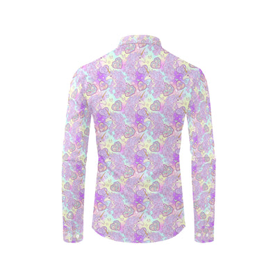 Unicorn Rainbow Star Heart Print Men's Long Sleeve Shirt