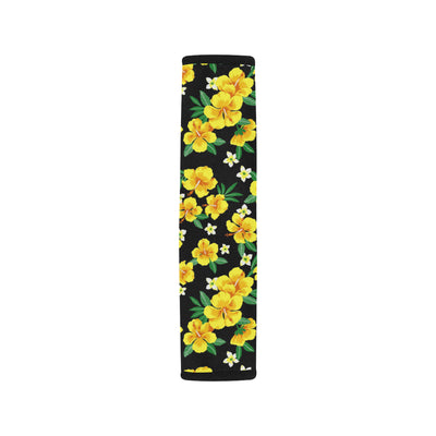 Yellow Hibiscus Pattern Print Design HB08 Car Seat Belt Cover