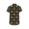 lotus Boho Pattern Print Design LO03 Men's Short Sleeve Button Up Shirt