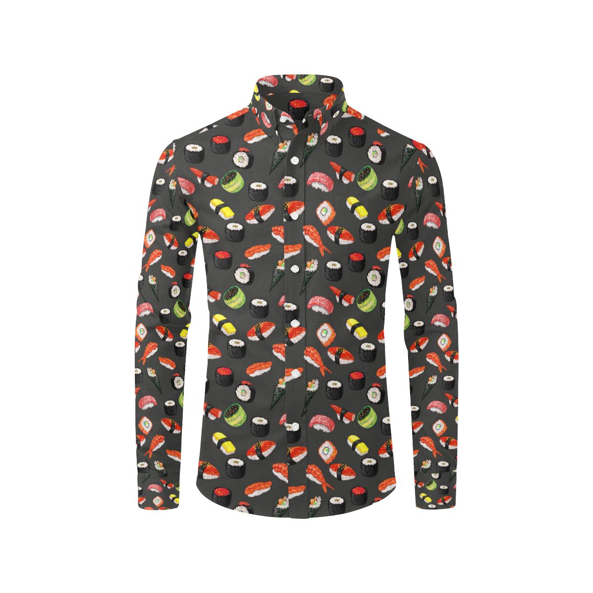 Sushi Design Print Men's Long Sleeve Shirt