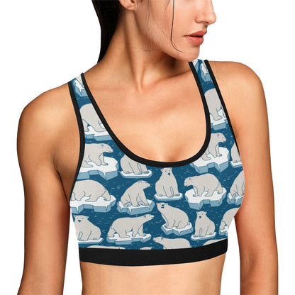 Polar Bear Pattern Print Design PB03 Sports Bra
